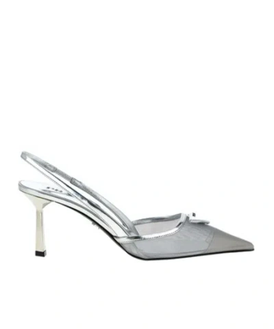 Prada Mesh-panelled Slingback Pumps In Multi