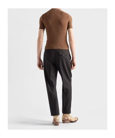 Prada Wool Pants In Brown