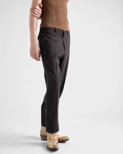 Prada Wool Pants In Brown