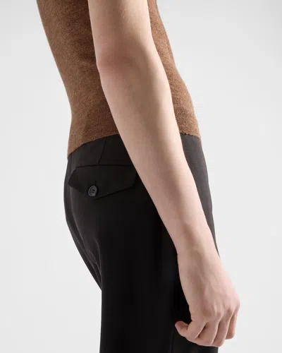 Prada Wool Pants In Brown
