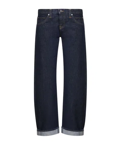 Khaite Karo Mid-rise Barrel-leg Jeans In Black