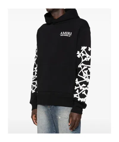 Amiri Stacked Bones Print Hoodie In Black