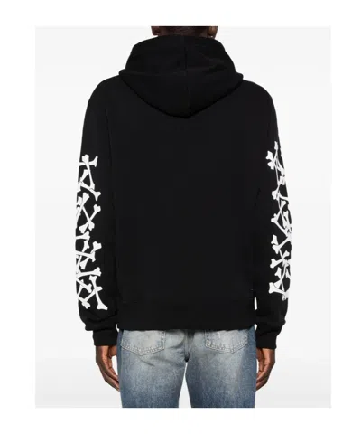 Amiri Stacked Bones Print Hoodie In Black