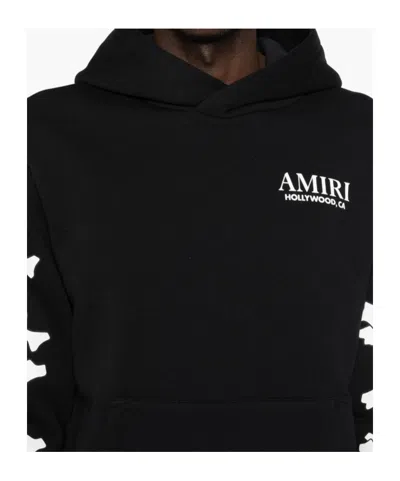 Amiri Stacked Bones Print Hoodie In Black