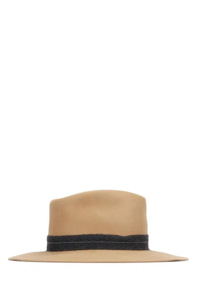 Brunello Cucinelli Embellished Fedora In Brown