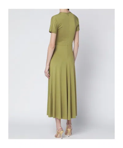 Victoria Beckham Gathered Waist Midi Dress With Knotted Detail In Brown