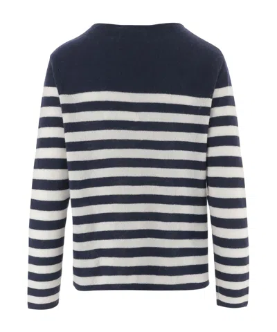 Bruno Manetti Crew-neck Striped Sweater In Black