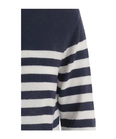 Bruno Manetti Crew-neck Striped Sweater In Black