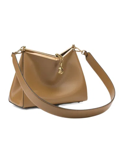 Etro Vela Small Leather Shoulder Bag In Brown