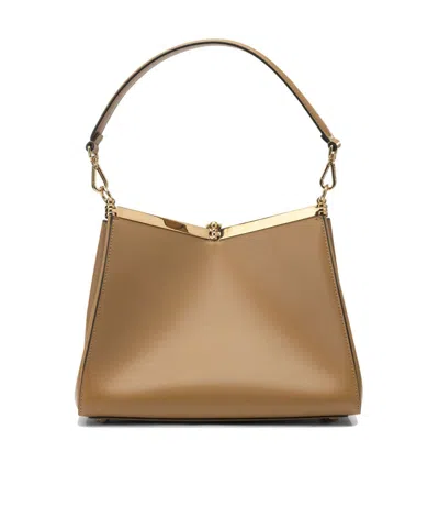 Etro Vela Small Leather Shoulder Bag In Brown