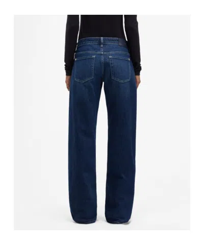 7 For All Mankind Low Waist Straight Jeans Woman In Blue