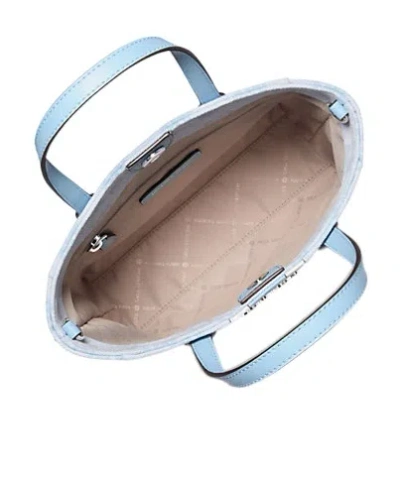 Michael Kors Vincent Small Logo Jacquard Tote Bag With Card Case In Blue