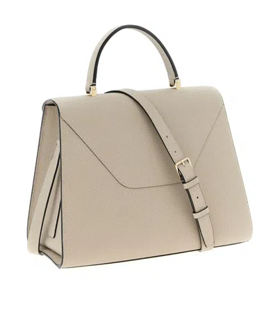 Valextra Iside Large Shoulder Bag Top Handle Strap In Neutral