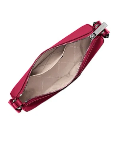 Michael Kors Jet Set Small Saffiano Leather Crossbody Bag With Case For Apple Airpods Pro In Red