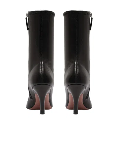 Amina Muaddi Women Black Nappa Leather Jamie Ankle Boots In Black