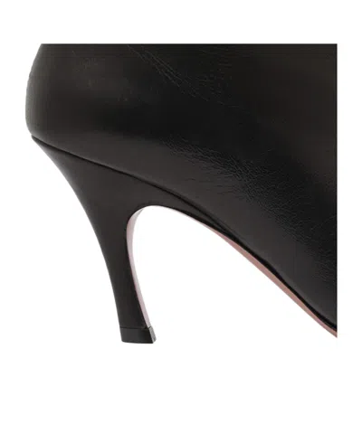 Amina Muaddi Women Black Nappa Leather Jamie Ankle Boots In Black
