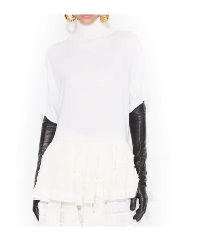 Alaïa Wool Crinoline Top In White