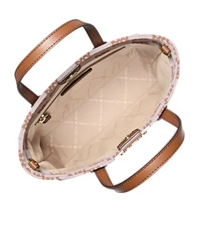 Michael Kors Vincent Small Logo Jacquard Convertible Tote Bag With Card Case In Brown