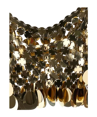 Rabanne Disc-embellished Cropped Top In Gold