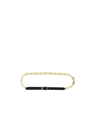 Ferragamo Gancini-chain Square-buckle Belt In Gold