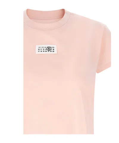 Mm6 Maison Margiela Numeric Signature Mm6 T-shirt In Pink