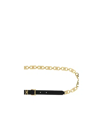 Ferragamo Gancini-chain Square-buckle Belt In Gold