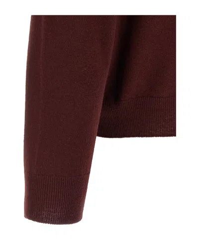 Maison Margiela Four Stitches Knitwear V Neck Sweater In Red