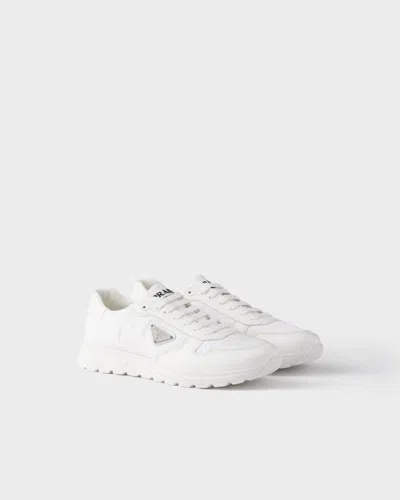 Prada Low-top Re-nylon And Leather Sneakers In White