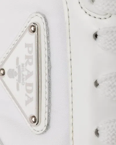 Prada Low-top Re-nylon And Leather Sneakers In White