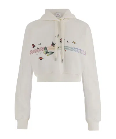 Casablanca Hooded Sweatshirt In White