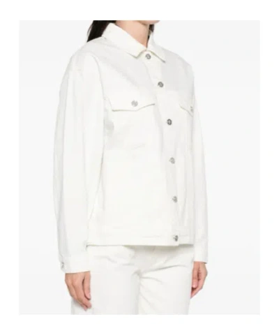 Anine Bing Long-sleeved Denim Jacket In White
