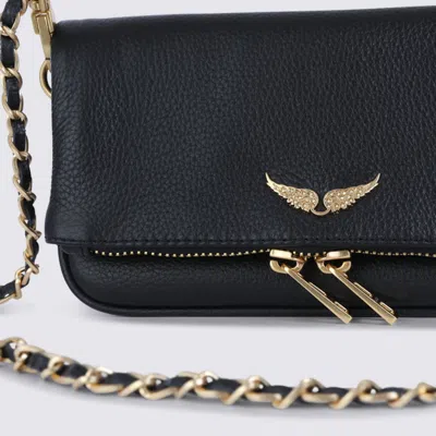 Zadig & Voltaire Black Rock Nano Grained Leather Shoulder Bag In Pink