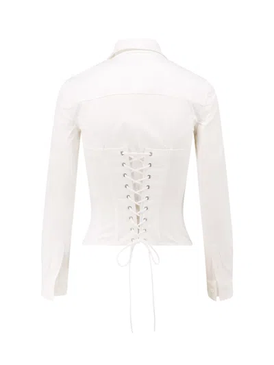 Balenciaga Cotton Blend Corset Shirt In White