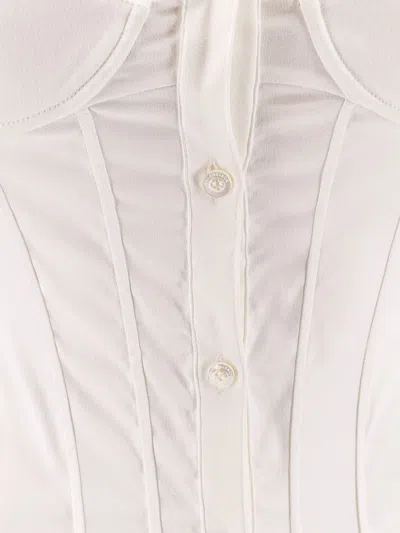 Balenciaga Cotton Blend Corset Shirt In White