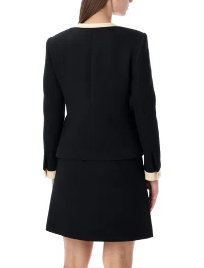 Valentino Multi Ribbon Tweed Jacket With Bow Detail In Black