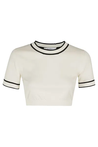 Max Mara Cropped T-shirt In White