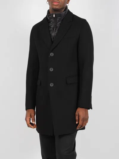 Herno Recycled Wool Coat In Black