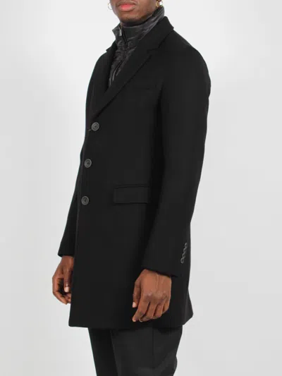 Herno Recycled Wool Coat In Black