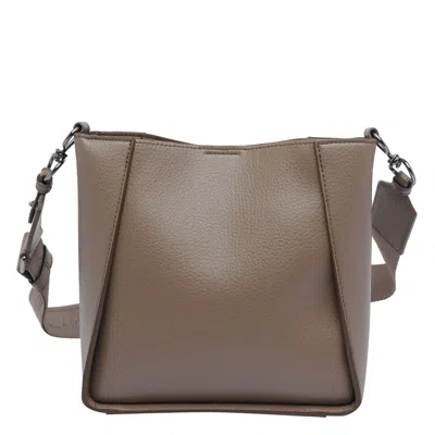 Stella Mccartney Squared Logo Crossbody Bag In Brown