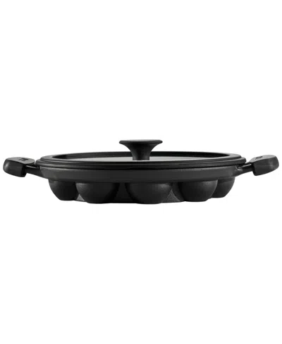 Tramontina Utsava Pre-seasoned Cast Iron Paniyarakkal With Lid In Black