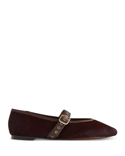 Madewell The Remy Calf Hair Mary Jane Flat In Brown