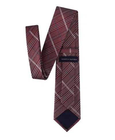 Tommy Hilfiger Men's Jeffrey Plaid Tie In Burgundy