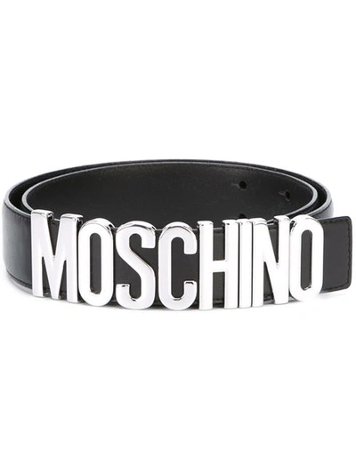 Shop Moschino Logo Plaque Belt