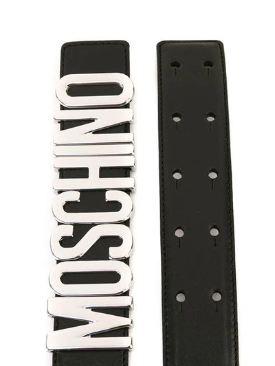 Shop Moschino Logo Plaque Belt