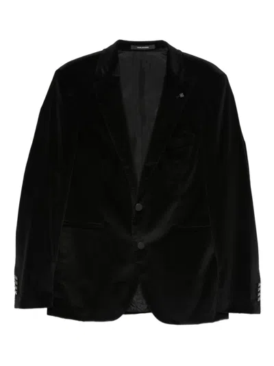 Tagliatore Button Textured Jacket In Black