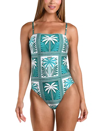Sunshine 79 Patchwork Palms One-piece Swimsuit In Blue