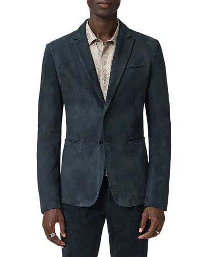 John Varvatos Bartow Suede Suit Jacket In Blue
