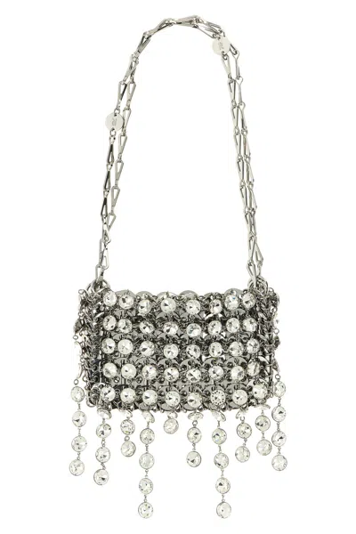 Rabanne 1969 Strass Nano Shoulder Bags Silver In Silver