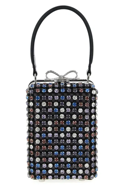 Self-portrait Multi Crystal Chainmail Hand Bags Multicolor In Multi