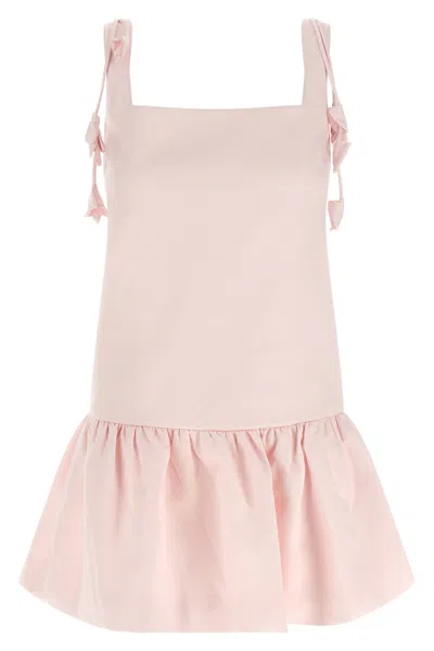 Self-portrait Womens Self Portrait Flower-embellished Woven Mini Dress In Pink